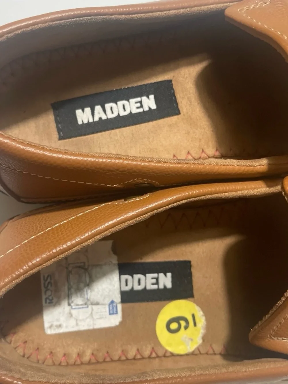 Steve Madden Men’s Tan Leather Slip-On Loafers